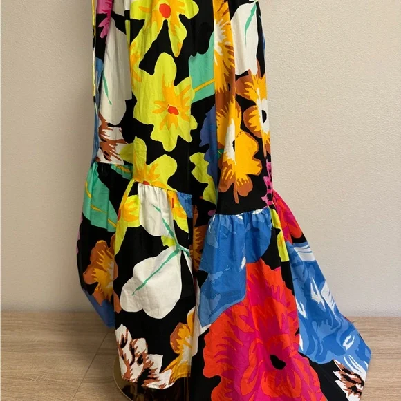 Blue and Pink Puff Sleeve Maxi Sundress - Picture 5 of 12